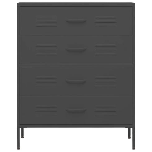 Lady Jillian -  Chest of Drawers Anthracite 80x35x101,5 cm Steel